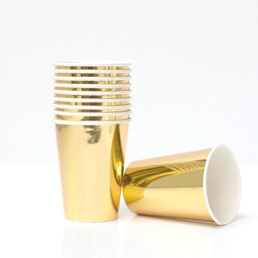 8pcs 12oz Paper Cups (Metallic Gold)