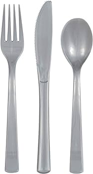 24pcs Plastic Assorted Cutlery (Silver)