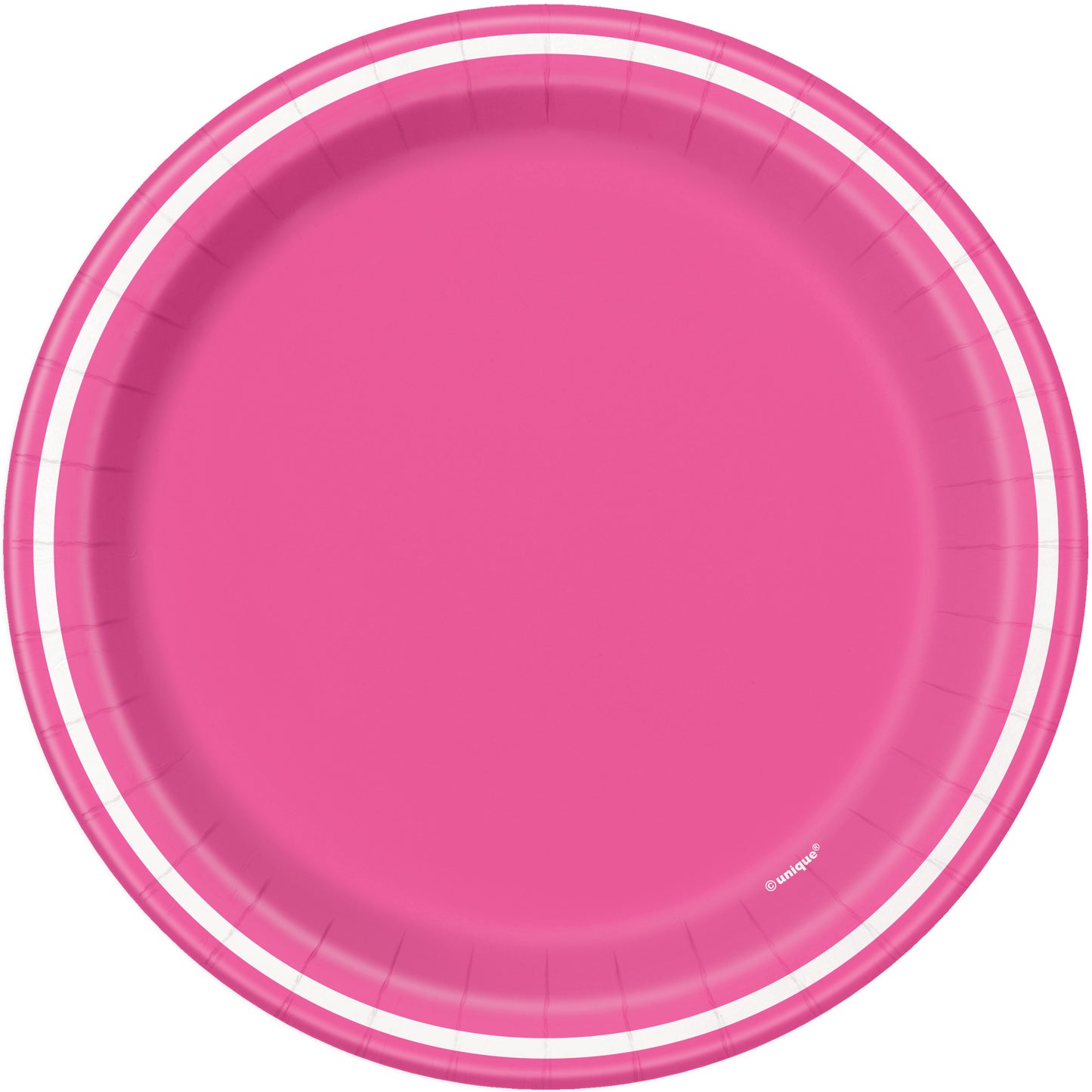 8pcs Hot Pink Striped 7" Plates