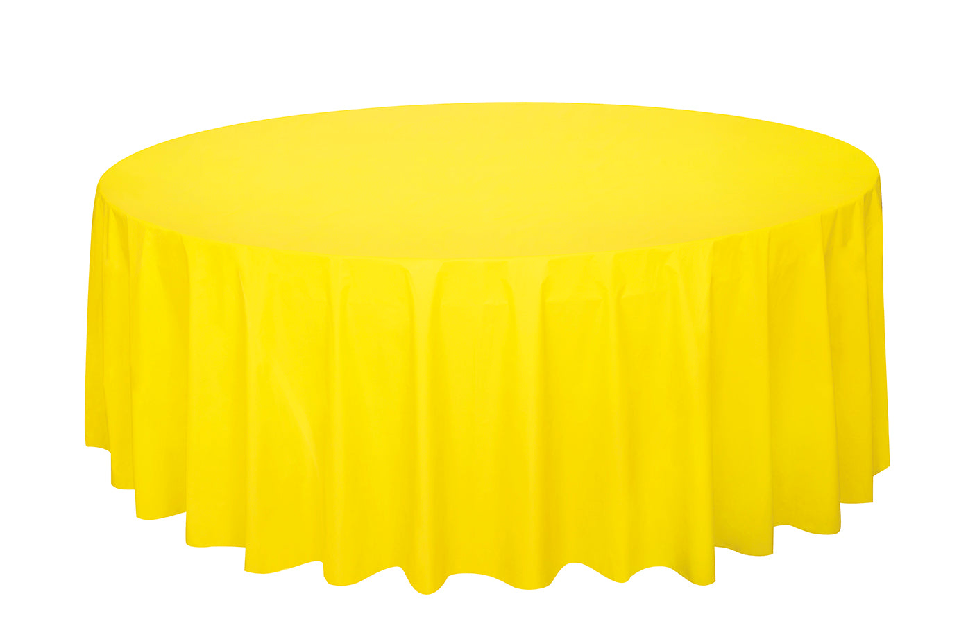 84" Plastic Round Tablecover (Neon Yellow)