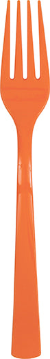 18pcs Pumpkin Orange Plastic Forks