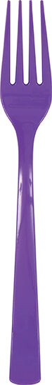 18pcs Plastic Forks (Neon Purple)