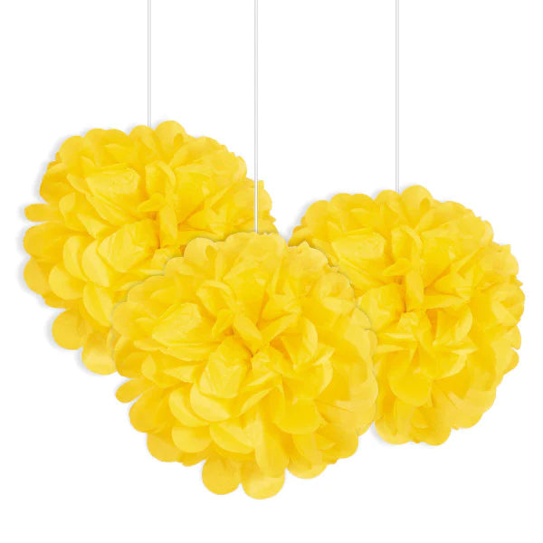 3pcs 9" Mini Puff Balls (Yellow)