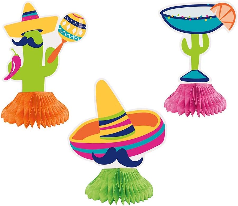 6pcs Boho Fiesta Mini Honeycomb Centerpieces