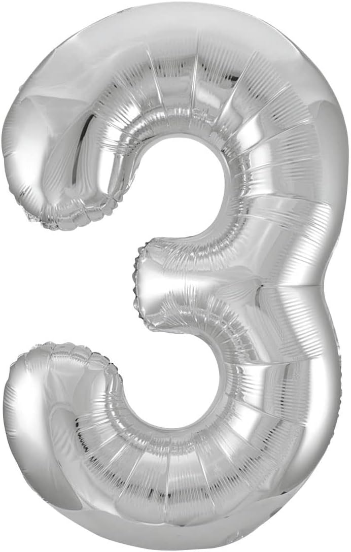 34" #3 Balloon (Silver)