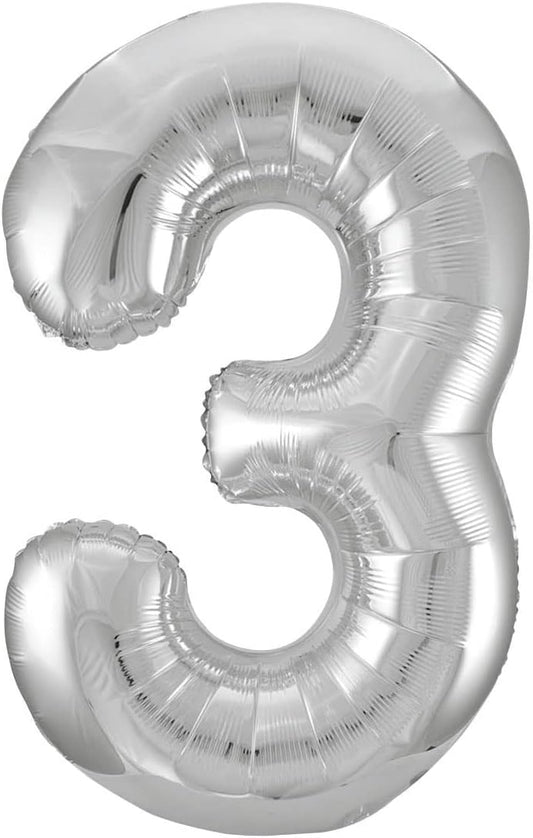 34" #3 Balloon (Silver)