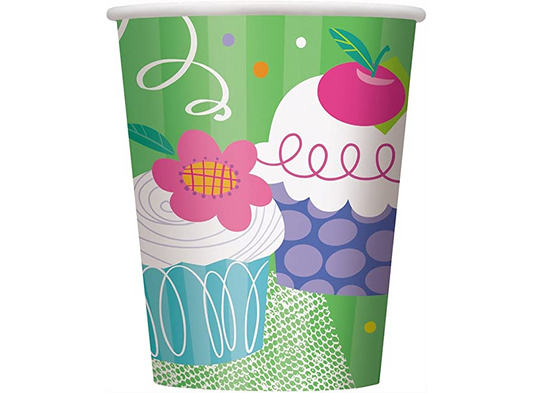 8pcs 9oz Cupcake Party Paper Cups