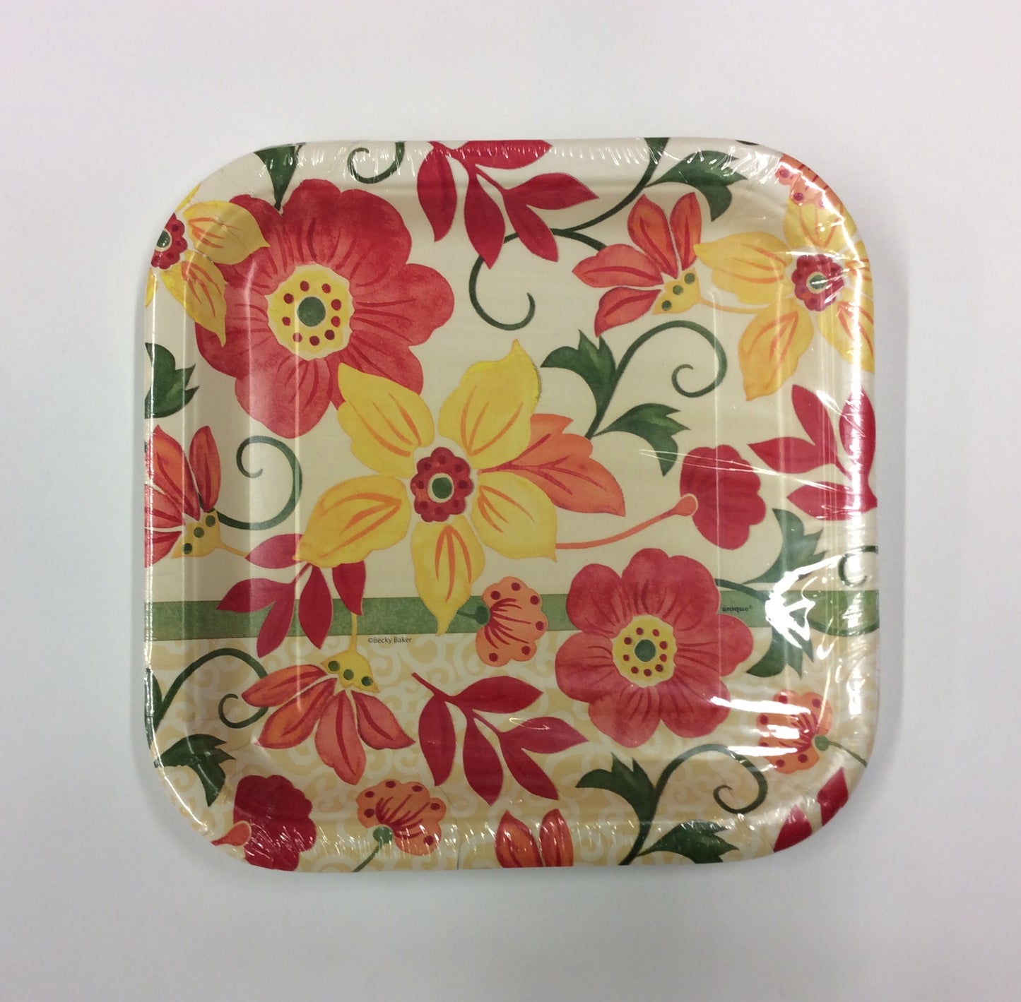 8pcs 9" Tuscan Floral Paper Plates