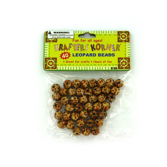 40pcs Leopard Beads