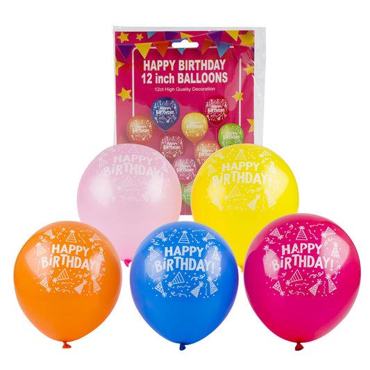 12pcs 12" Happy Birthday Balloons