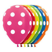 12pcs 12" Polka Dot Assorted Color Balloons