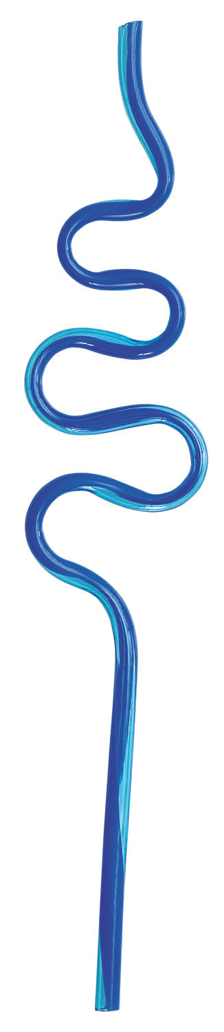 12pcs Squiggle Straws (Blue)