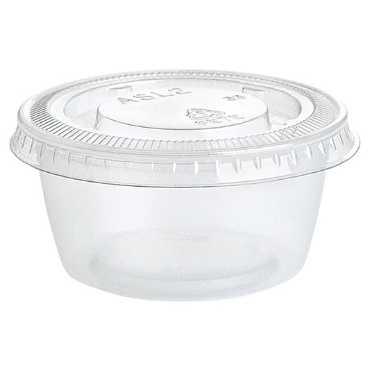 50pcs Clear Plastic Gelatin Shot Cups with Lids 2oz