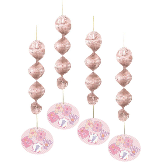 4pc "Baby" Pink Hanging Decorations