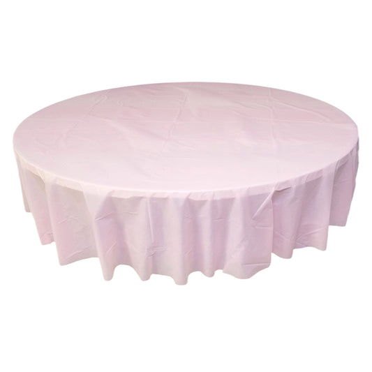 84" Plastic Round Tablecover (Pastel Pink)