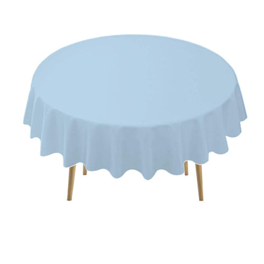 84" Plastic Round Tablecover (Baby Blue)