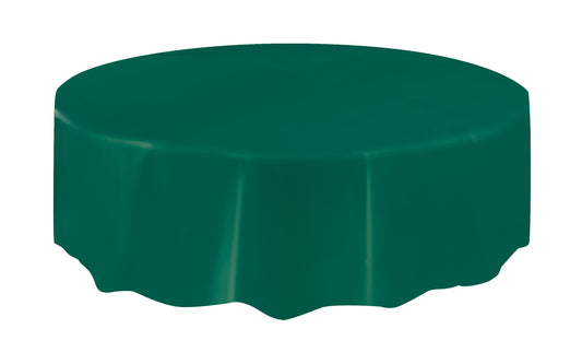 84" Plastic Round Tablecover (Forest Green)