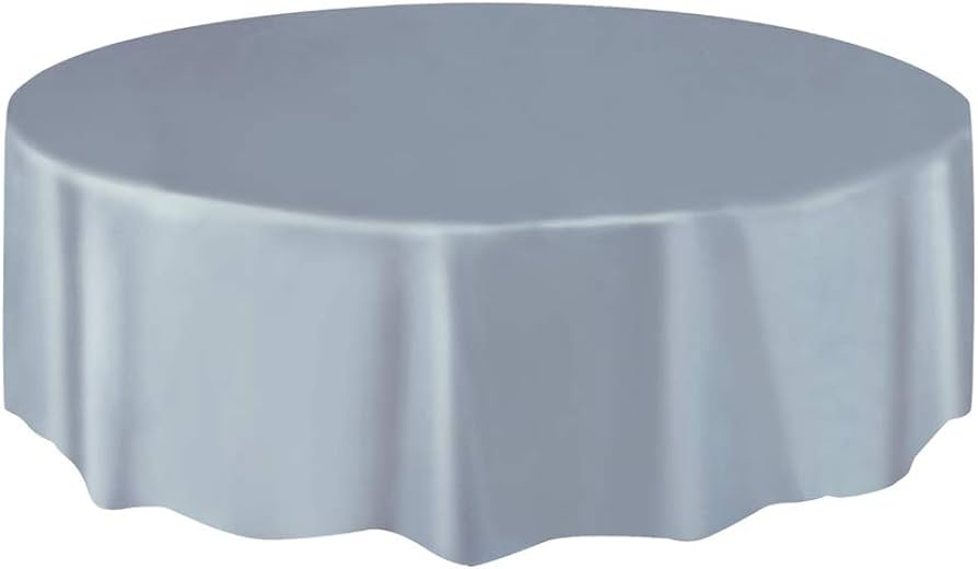 84" Plastic Round Tablecover (Silver)