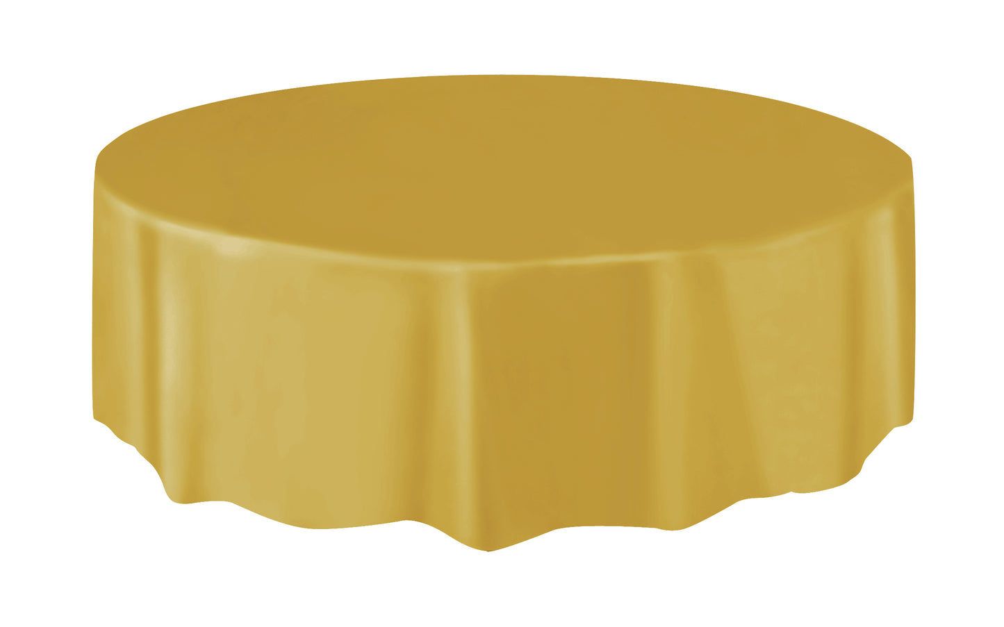 84" Plastic Round Tablecover (Gold)