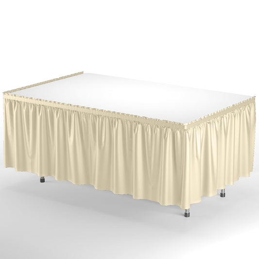 29in x 14ft Plastic Table Skirt (Ivory)