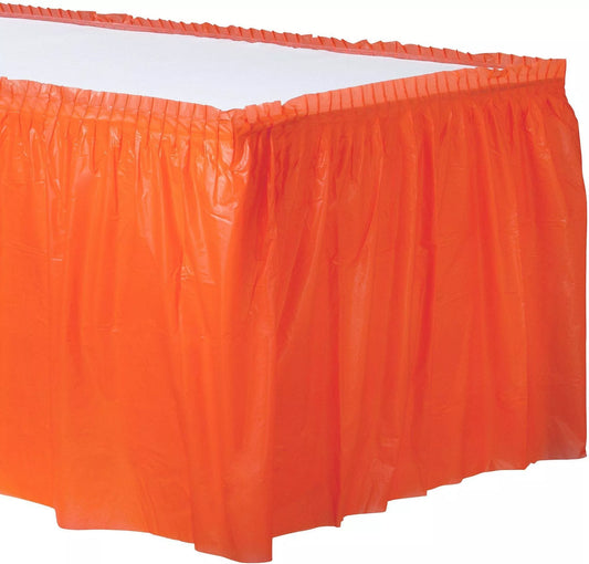 29in x 14ft Plastic Table Skirt (Orange)