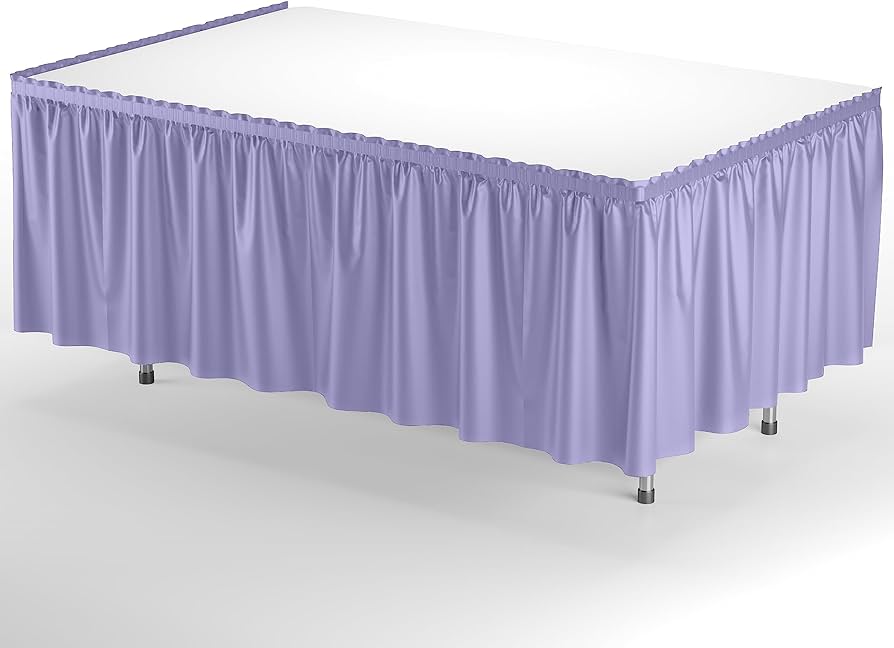 29in x 14ft Plastic Table Skirt (Lavender)