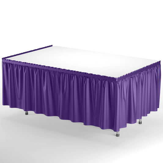 29in x 14ft Plastic Table Skirt (Deep Purple)