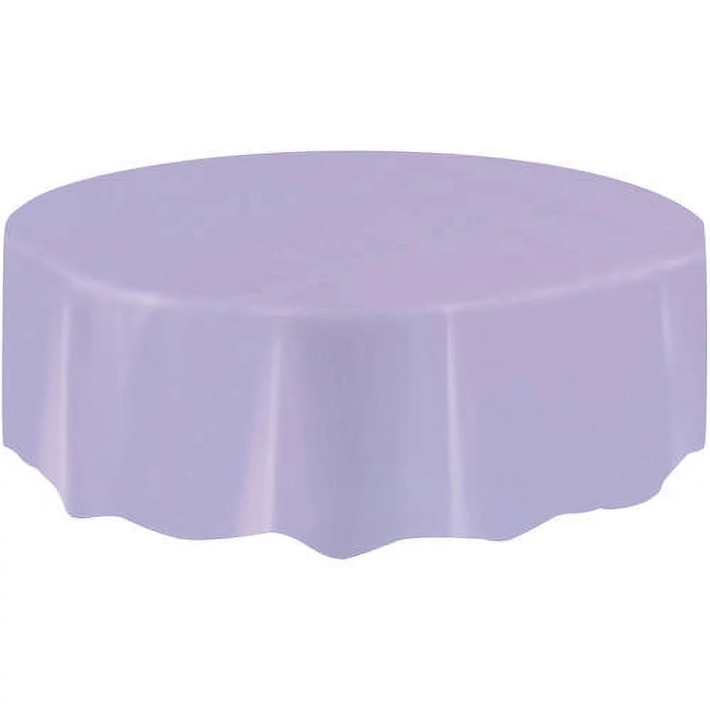 84" Plastic Round Tablecover (Lavender)