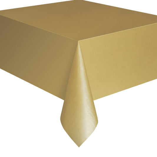 54"x108" Rectangular Plastic Tablecover (Gold)