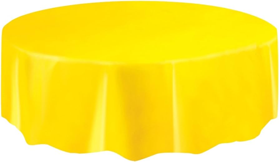 84" Plastic Round Tablecover (Sunflower Yellow)