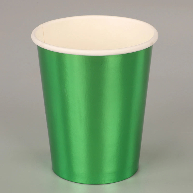 8pcs 12oz Paper Cups (Metallic Green)