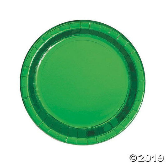 8pcs 9" Paper Plates (Metallic Green)