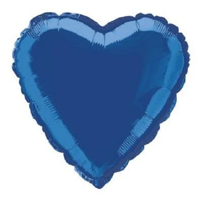 18" Dark Blue Heart Shaped Balloon (Helium)