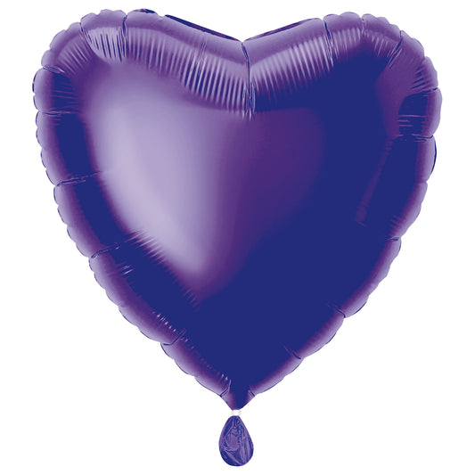 18" Deep Purple Heart Shaped Balloon (Helium)