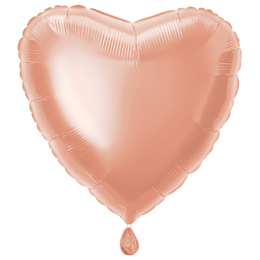 18" Rose Gold Heart Shaped Balloon (Helium)