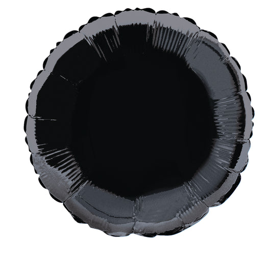 18" Black Round Shaped Balloon (Helium)