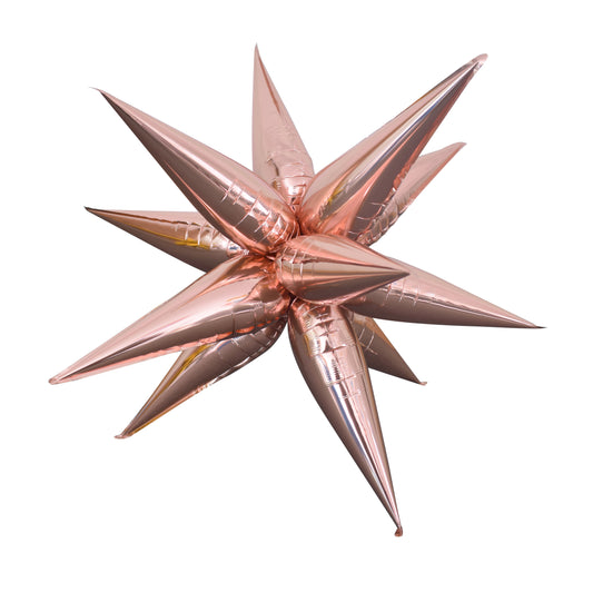 27.5" Rose Gold Star Burst Balloon