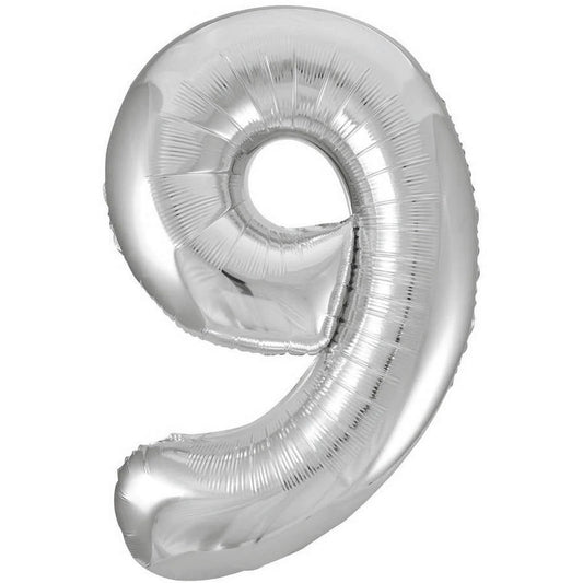 34" #9 Silver Balloon (Helium)