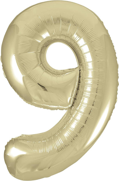 34" #9 Gold Balloon (Helium)