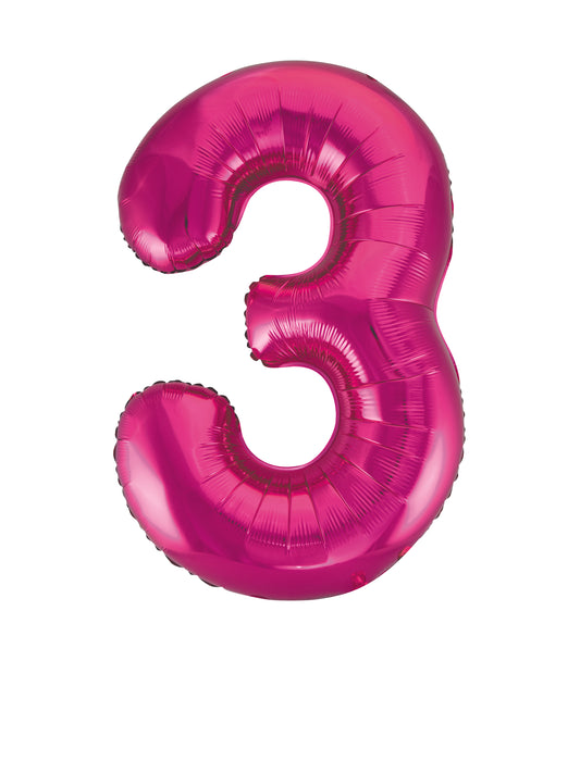 34" #3 Hot Pink Balloon (Helium)