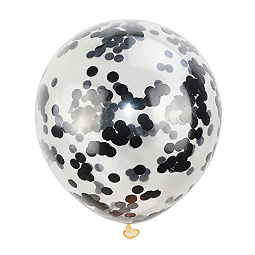 6pcs 12" Black Confetti Balloons