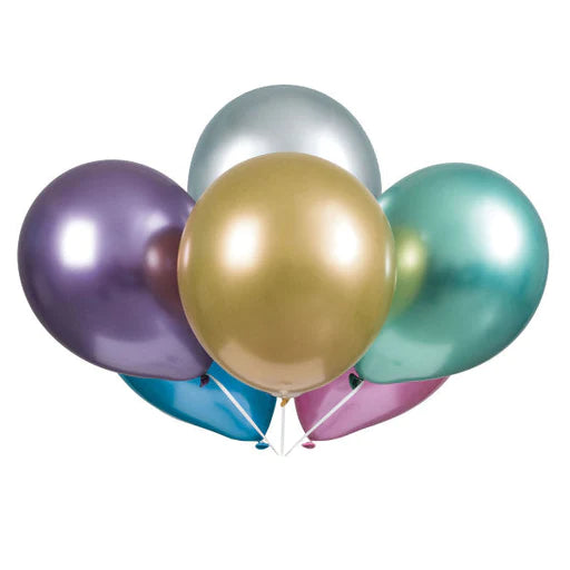 6pcs 11" Platinum Assorted Color Balloons