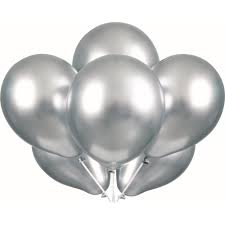 6pcs 11" Platinum Silver Balloons