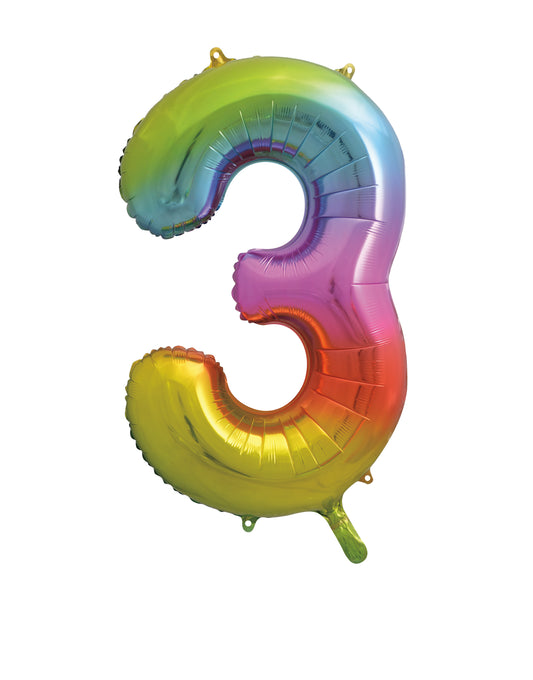 34" #3 Rainbow Balloon (Helium)