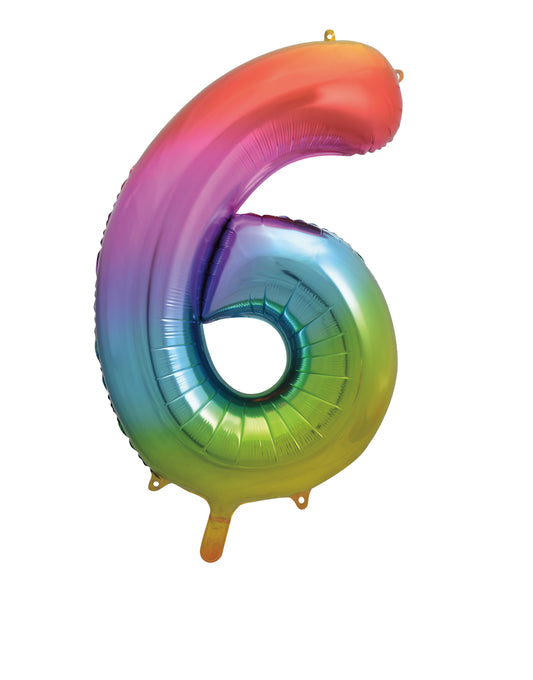 34" #6 Rainbow Balloon (Helium)