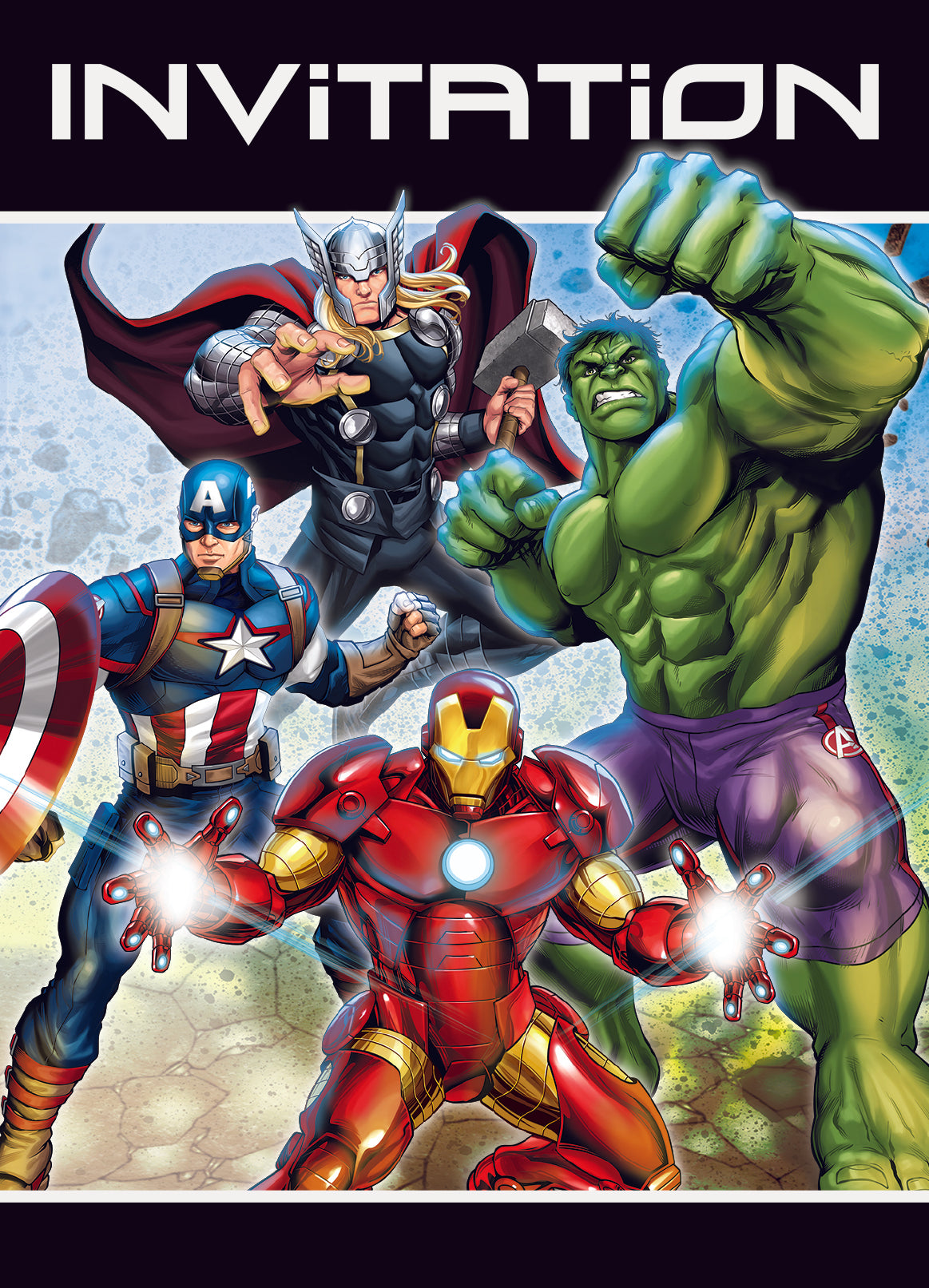 8pcs Avengers Invitations