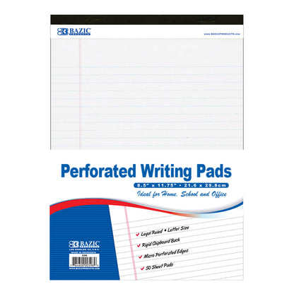 Perforated Writing Pads 8.5"x11.75" (white)