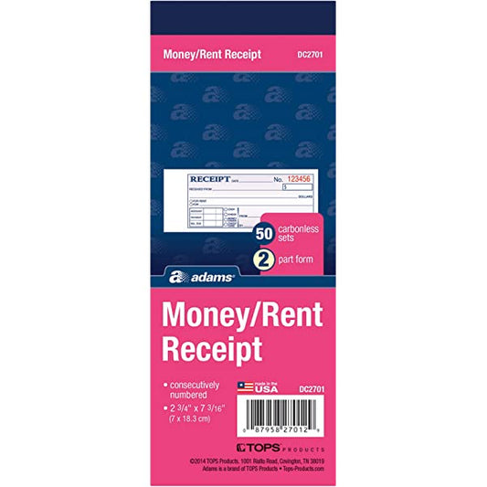 Money or Rent Receipt Book (50 sets)