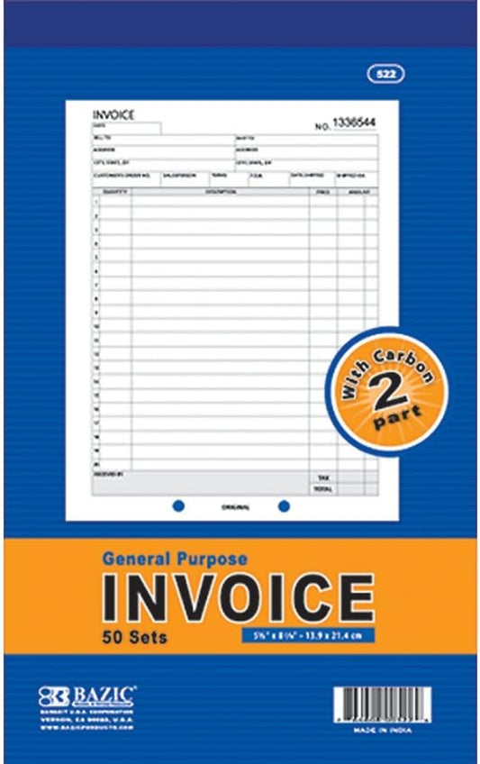 5 1/2" x 8 7/16" General Purpose Invoice (50 Sets)