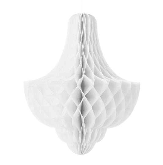 1pc 14" Chandelier Honeycomb Hanging Decoration (White)